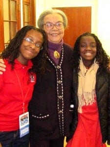 Abigail (left) with Civil Rights activist Marian Edelman (courtesy)