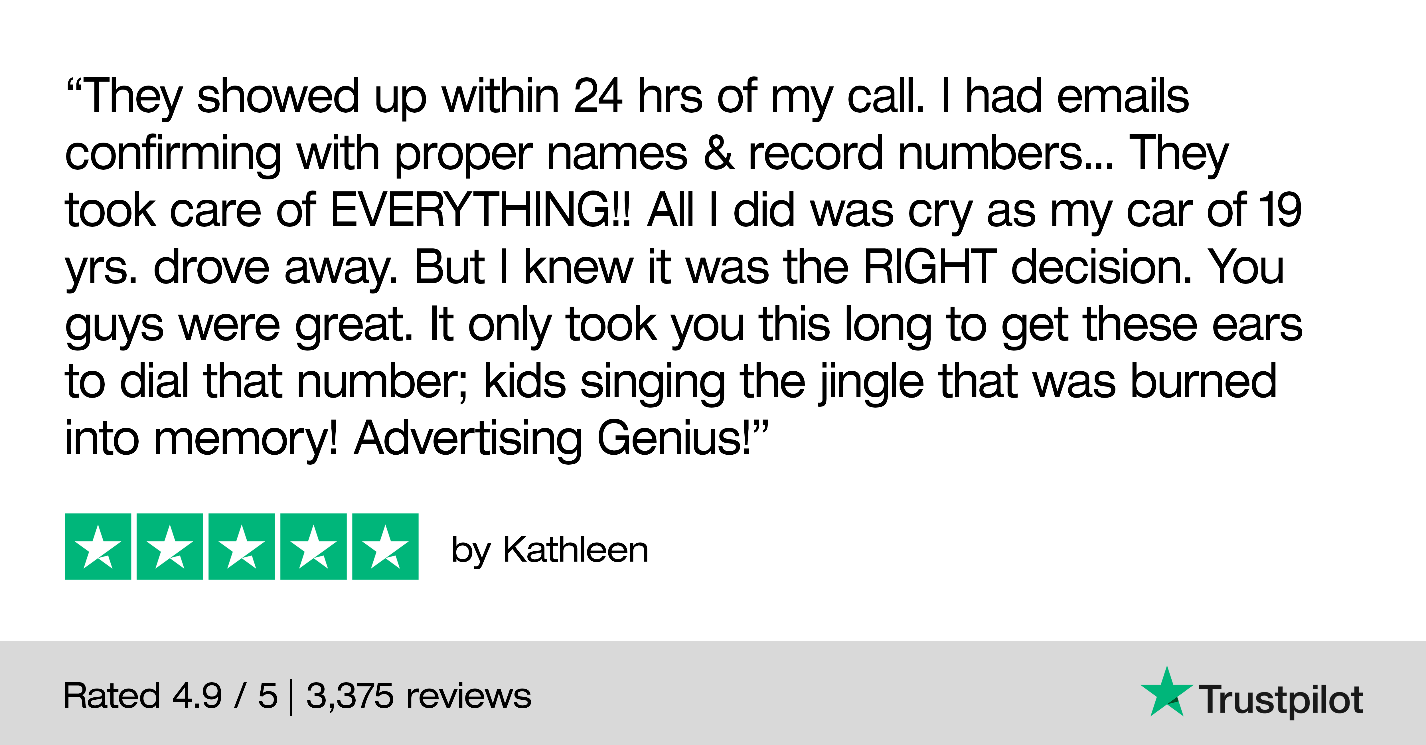 TrustPilot review about Kars4Kids TrustPilot review about Kars4Kids