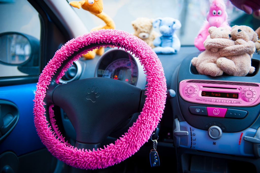 I'm giving away my car- pink steering wheel