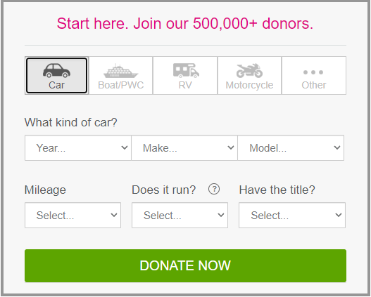 Online form: Information you need about the car you want to donate Online form: Information you need about the car you want to donate
