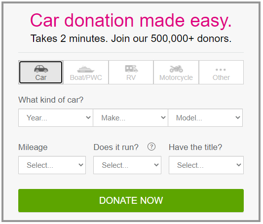Kars4Kids Homepage - 2 minutes car donation form Kars4Kids Homepage - 2 minutes car donation form