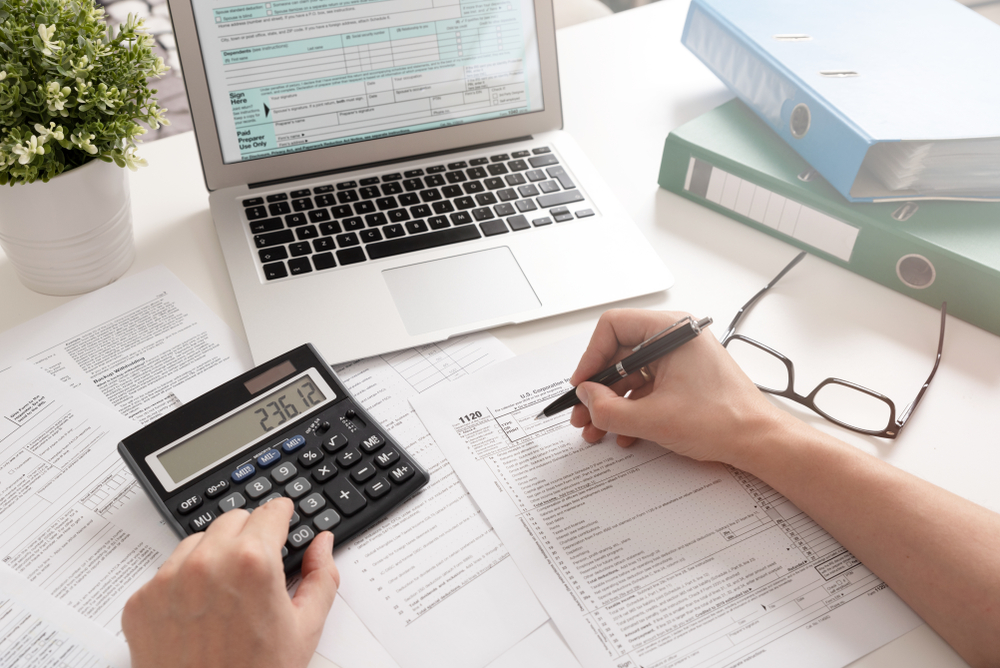 using calculator to avoid mistakes on tax forms