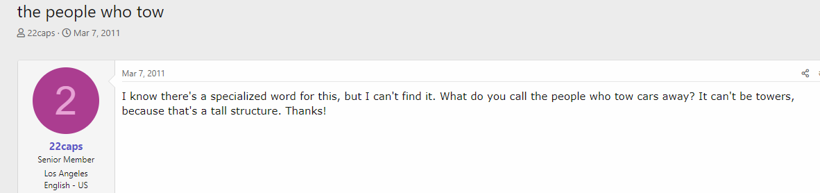 internet thread: the people who tow